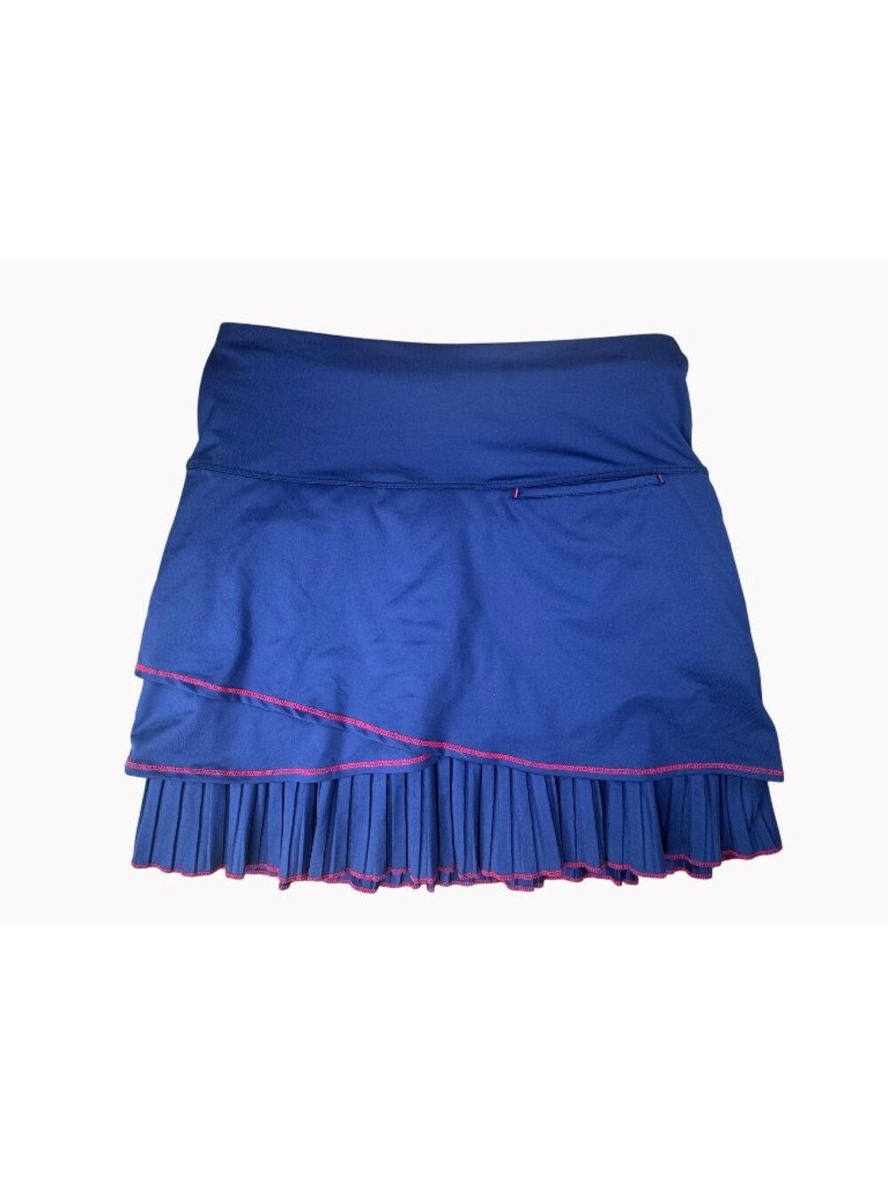 Lucky In Love Womens M 8/10 Tennis Golf Skirt Skort Pleated Blue Pink Trim
